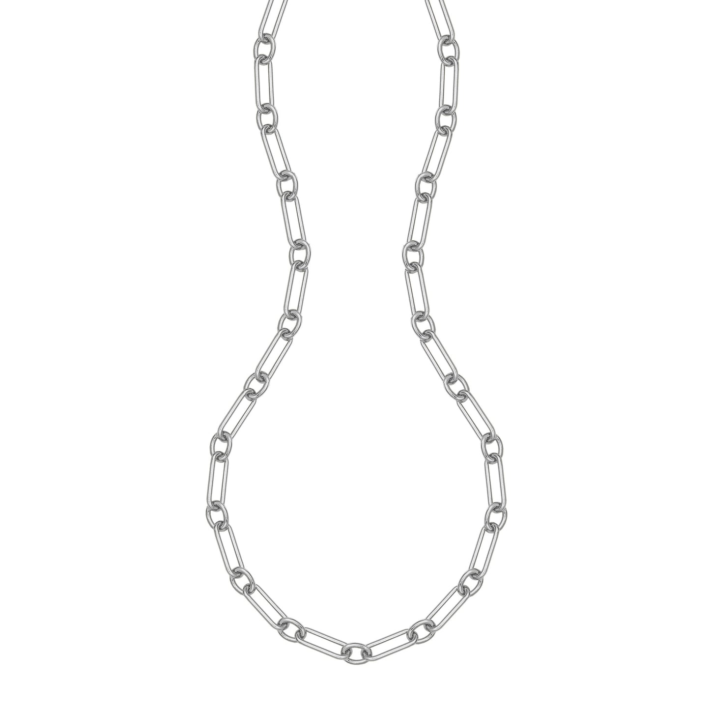 Rhodium Over Silver Link Necklace | CN0124 | Charles Garnier