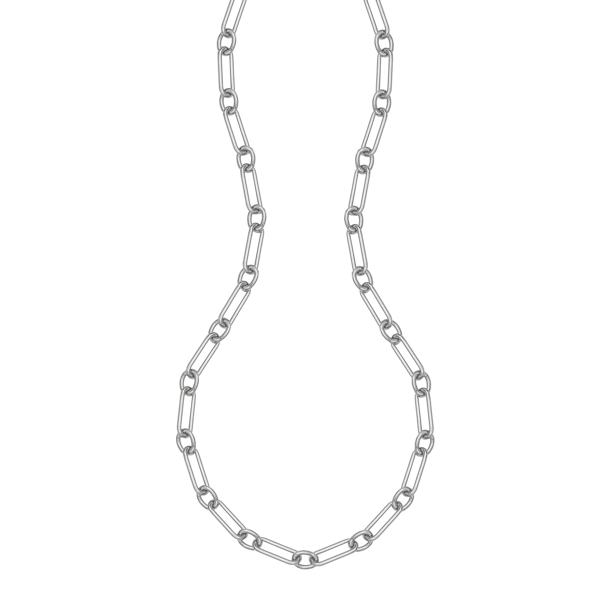 Rhodium Over Silver Link Necklace | CN0124 | Charles Garnier