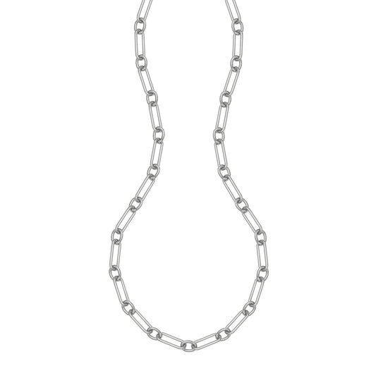 Rhodium Over Silver Link Necklace | CN0124 | Charles Garnier