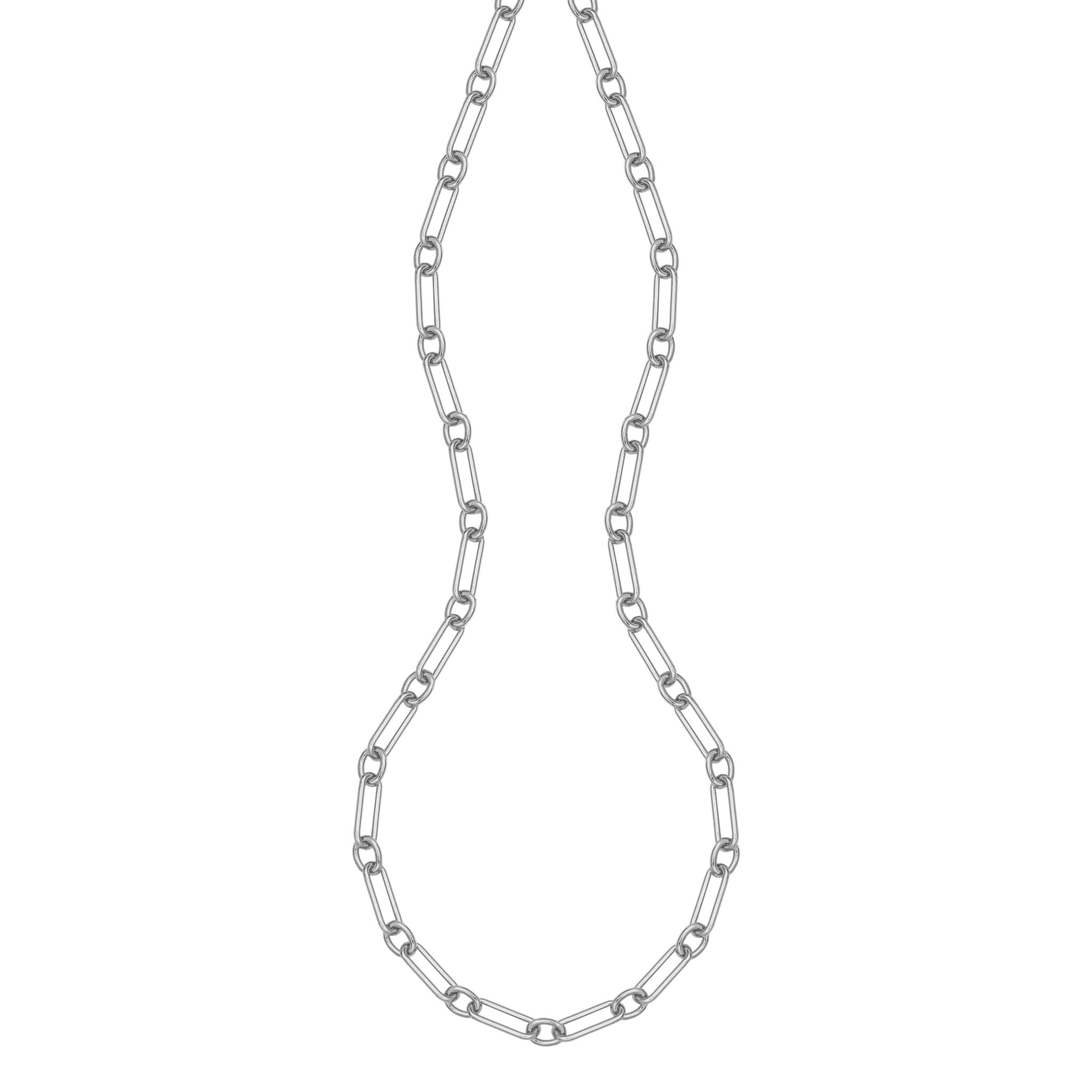 Rhodium Over Silver Link Necklace | CN0126 | Charles Garnier