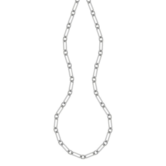 Rhodium Over Silver Link Necklace | CN0126 | Charles Garnier